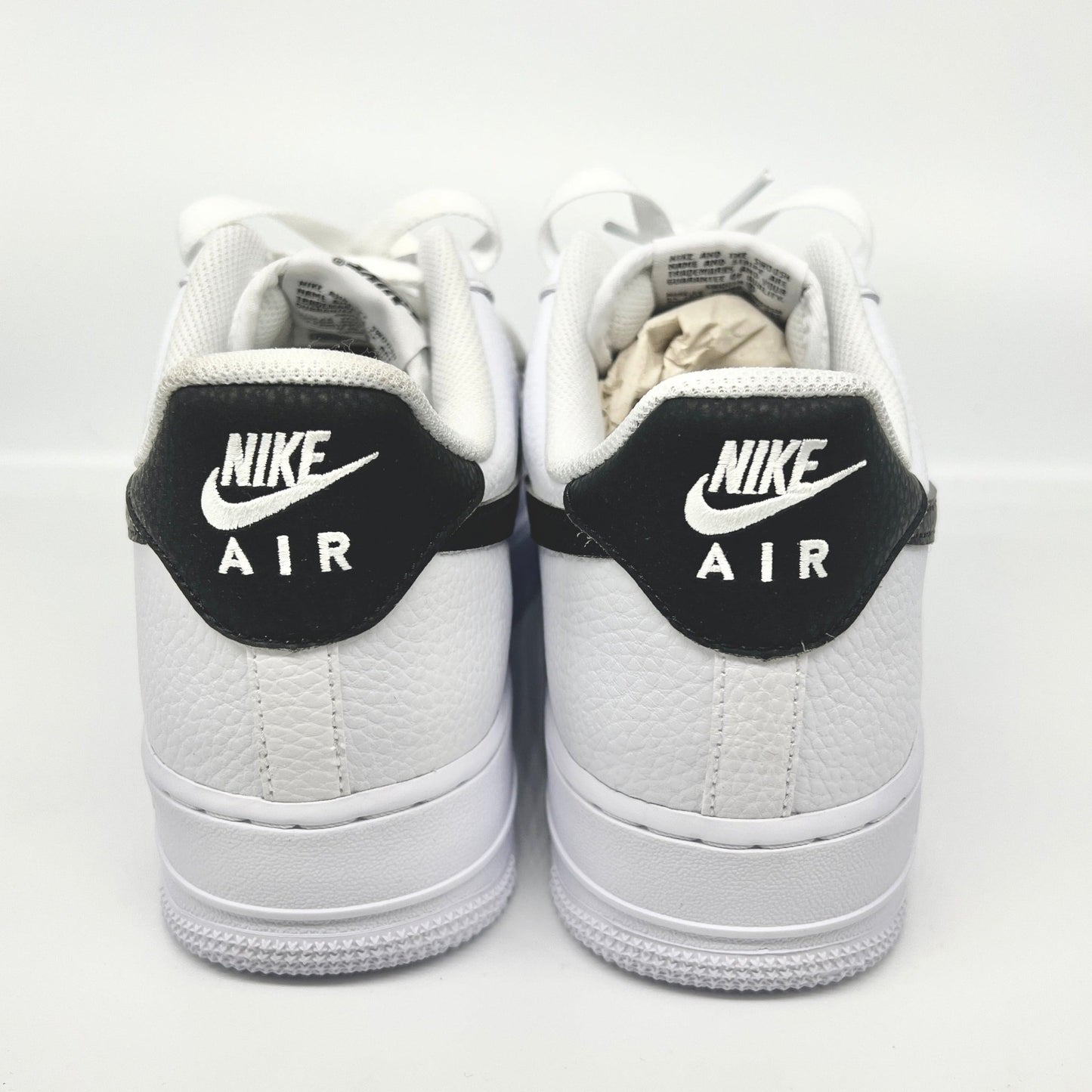 Nike Air Force 1 Low '07 White Black Pebbled Leather - Mazner