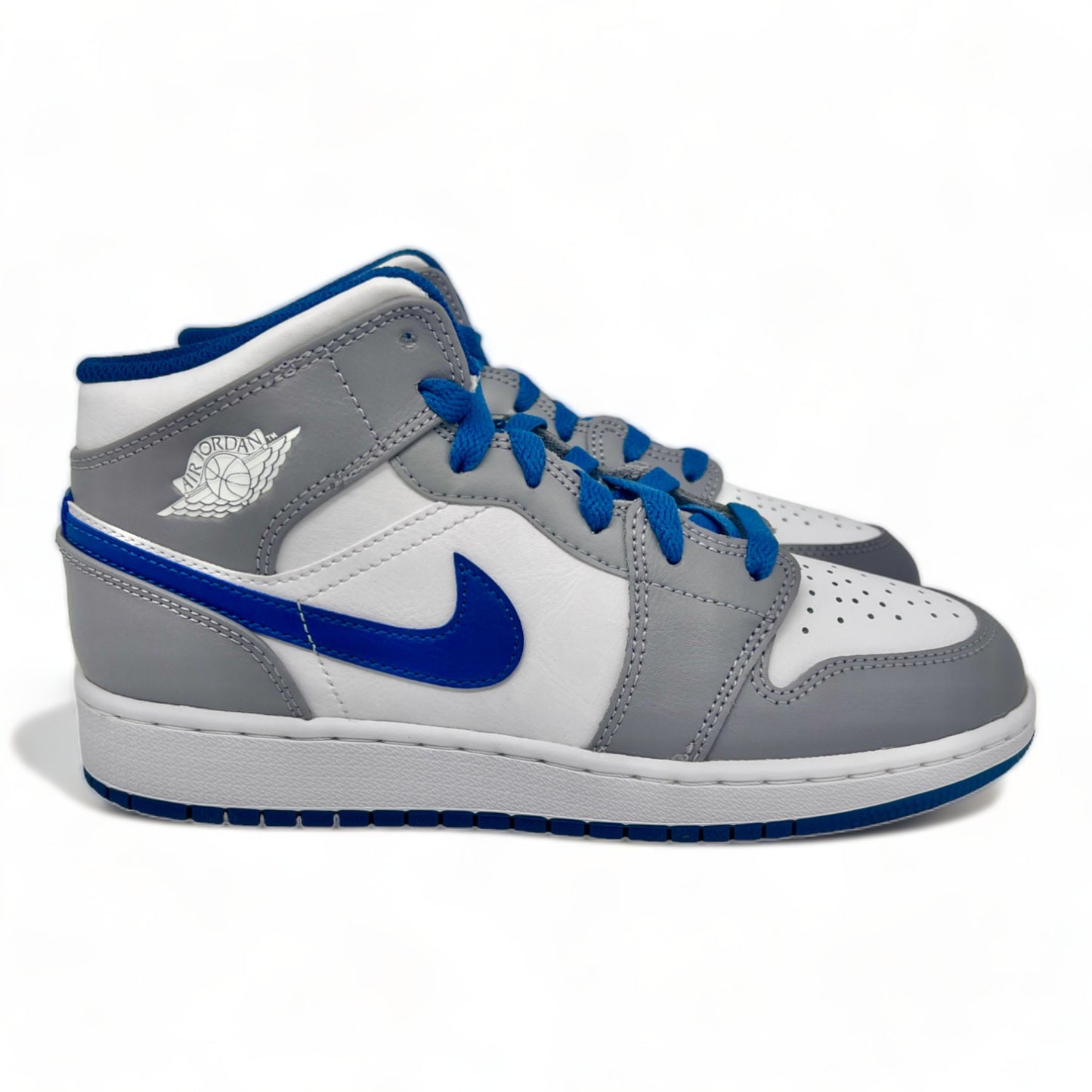 Nike Air Jordan 1 Mid True Blue Cement (GS) - Mazner