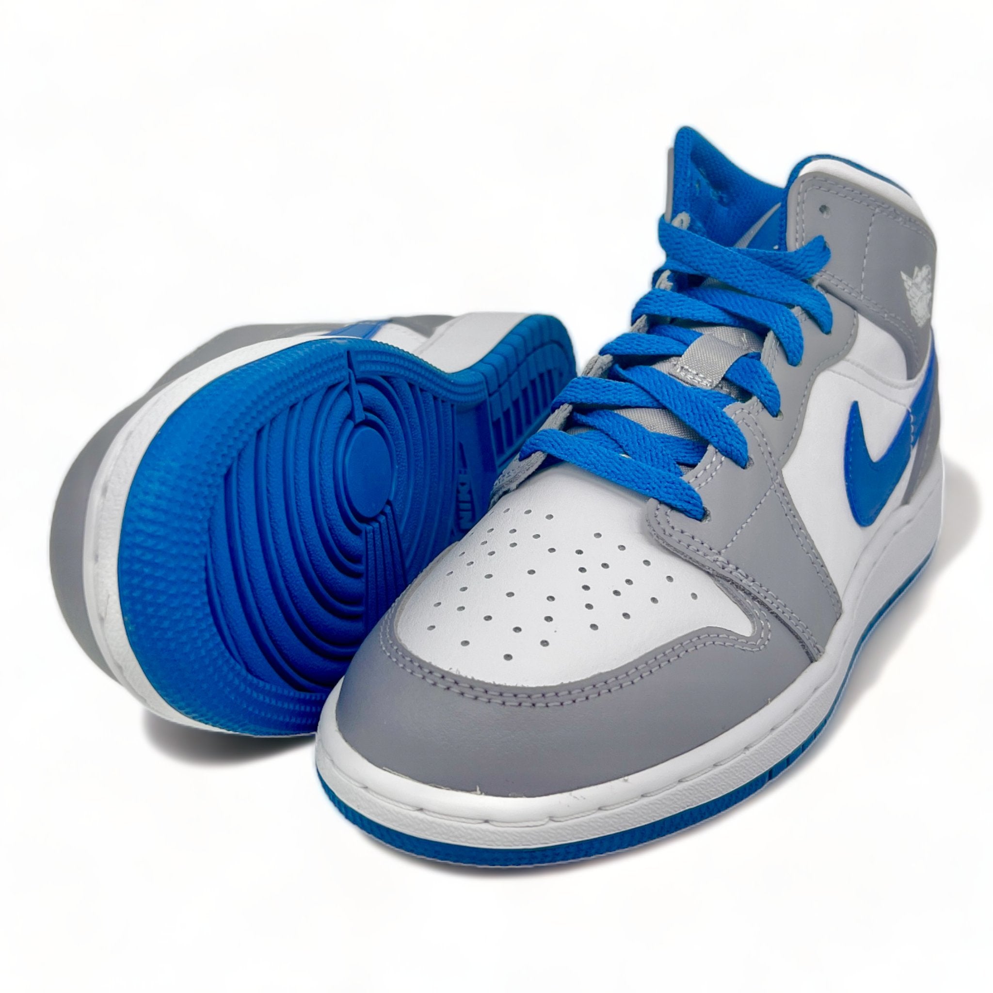 Nike Air Jordan 1 Mid True Blue Cement (GS) – Mazner