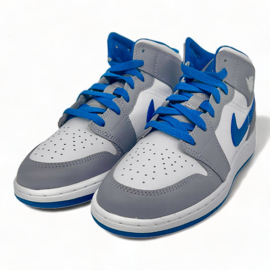 Nike Air Jordan 1 Mid True Blue Cement (GS) - Mazner