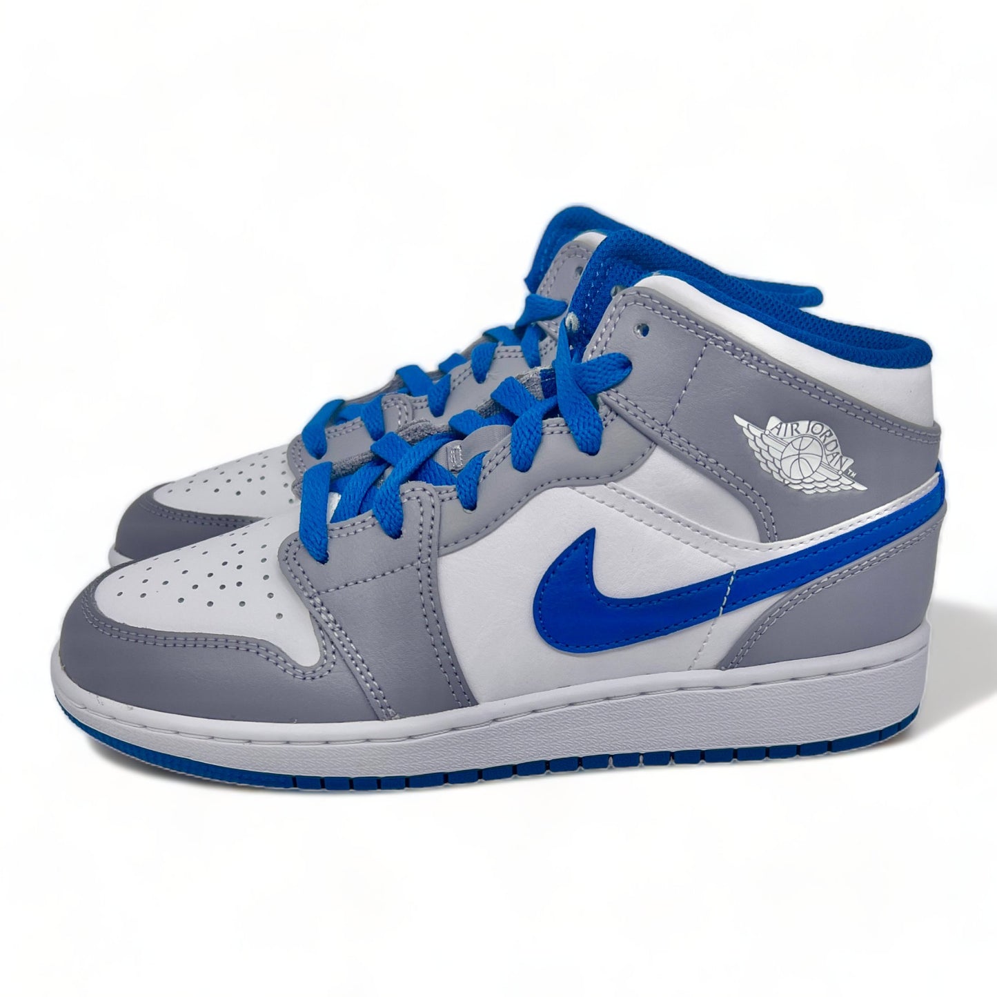 Nike Air Jordan 1 Mid True Blue Cement (GS) - Mazner